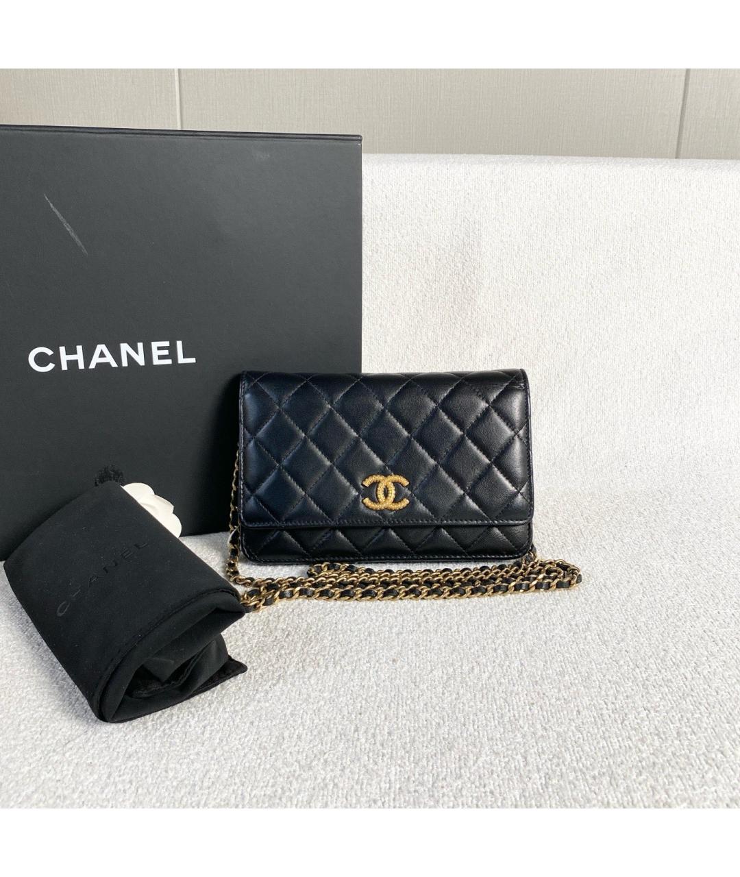 CHANEL Черная кожаная сумка через плечо, фото 2