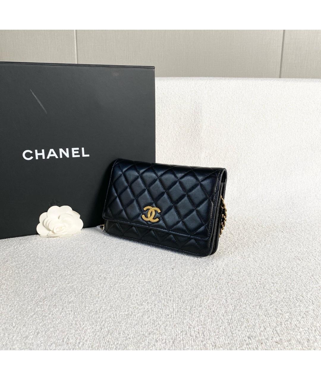 CHANEL Черная кожаная сумка через плечо, фото 4