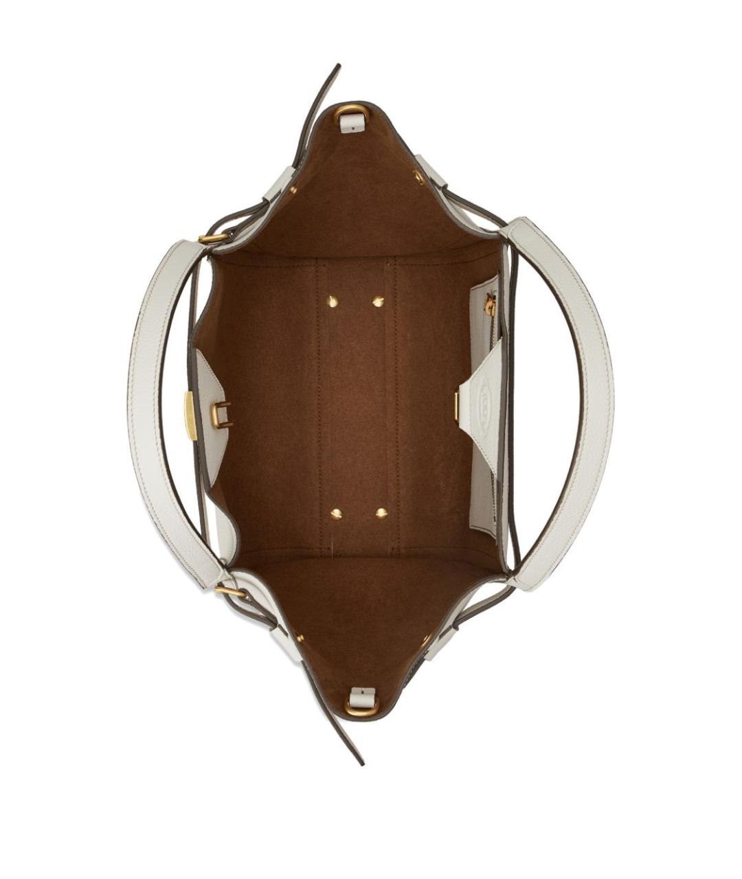 TOD'S Белая кожаная сумка тоут, фото 5