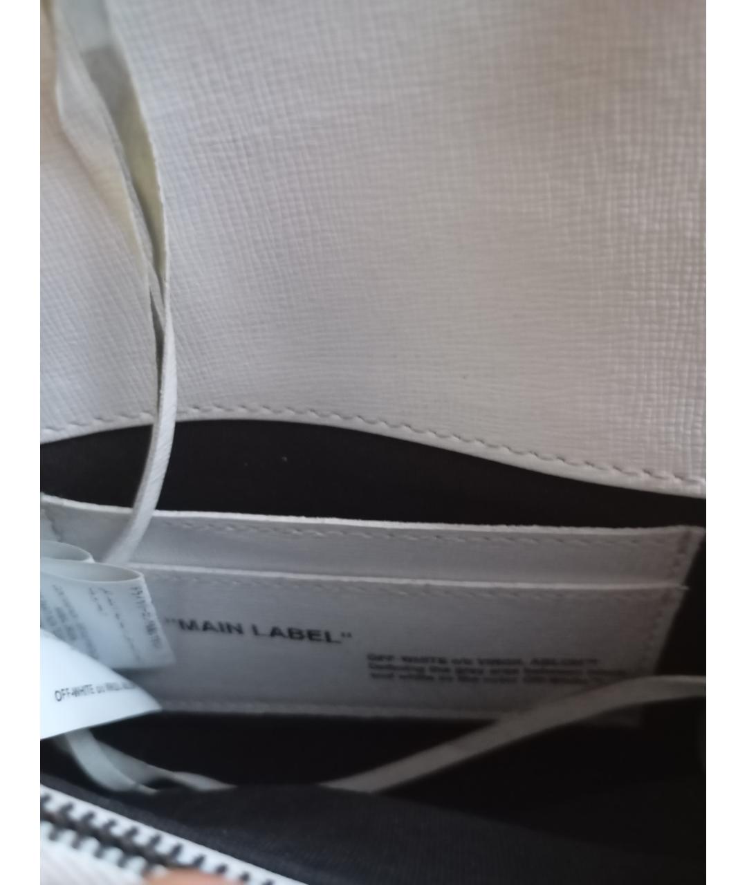 OFF-WHITE Белая кожаная сумка через плечо, фото 5