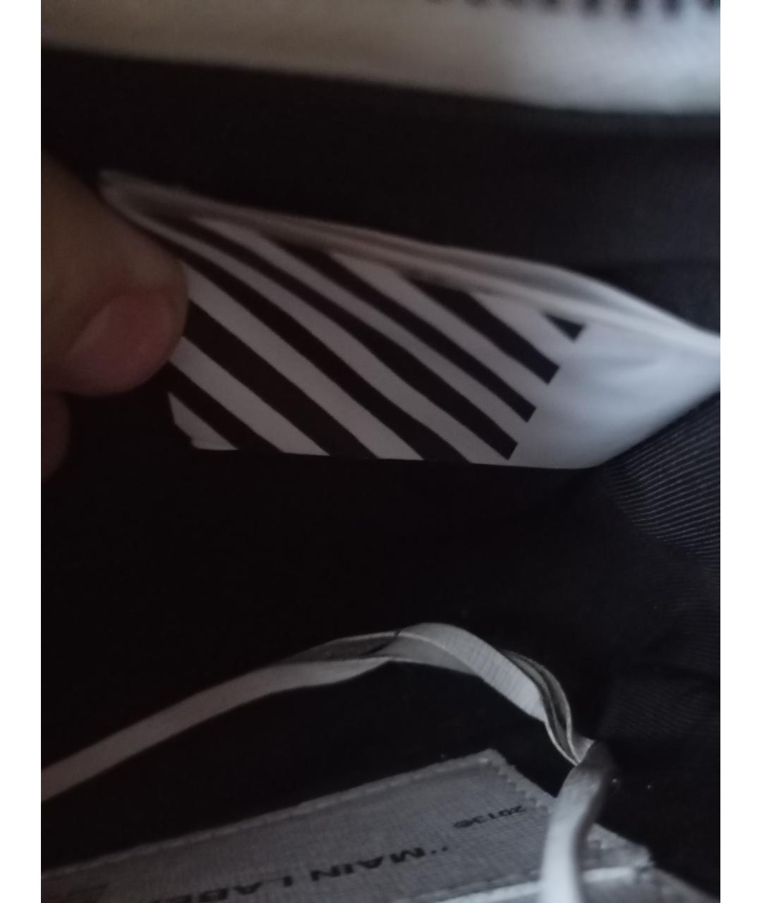 OFF-WHITE Белая кожаная сумка через плечо, фото 6