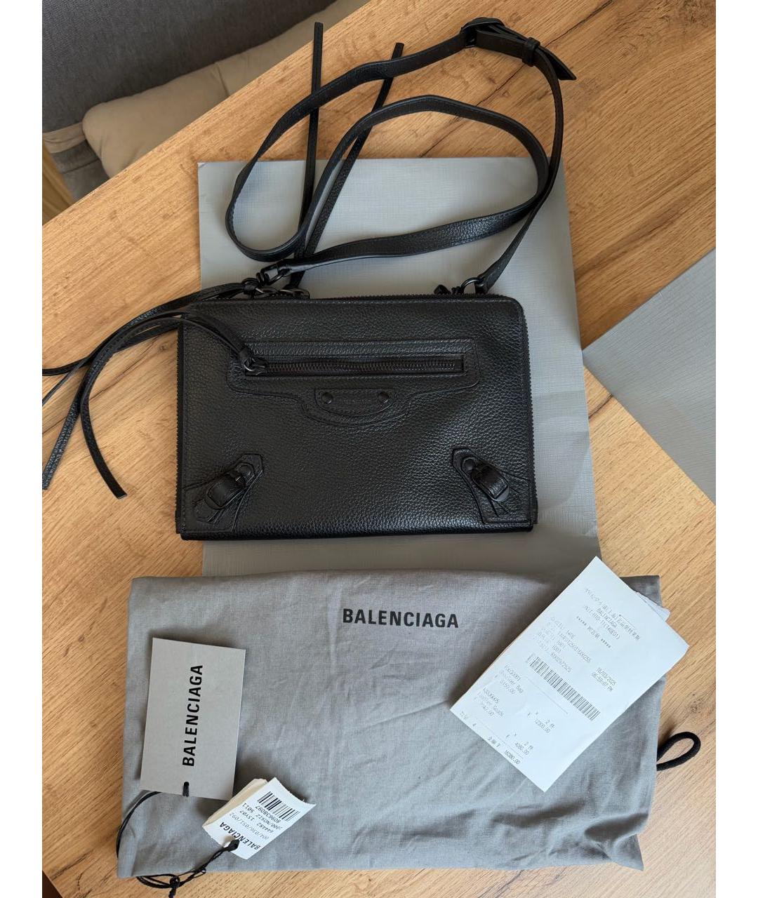 BALENCIAGA Черная кожаная сумка на плечо, фото 8