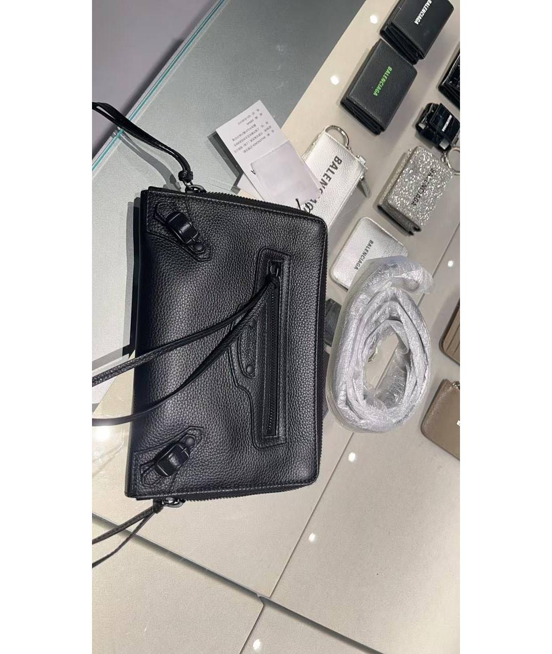 BALENCIAGA Черная кожаная сумка на плечо, фото 7