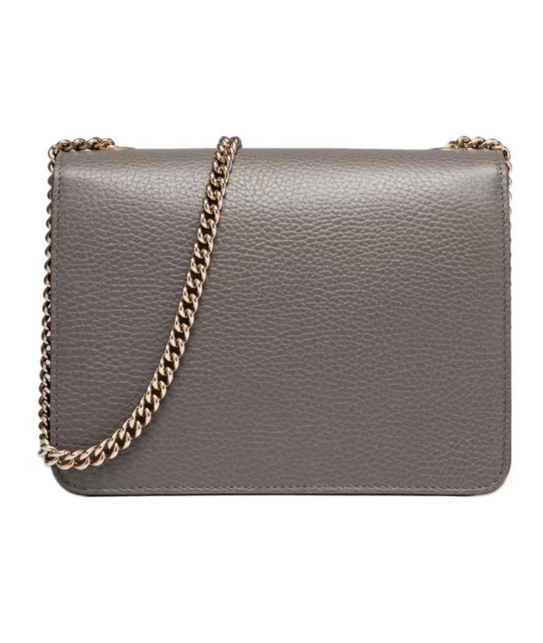 GUCCI Серая кожаная сумка через плечо, фото 3