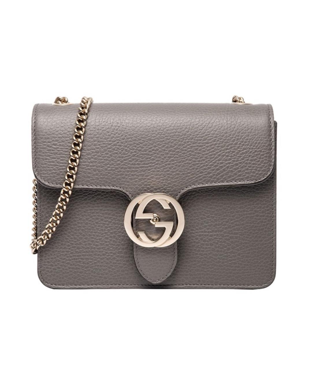 GUCCI Серая кожаная сумка через плечо, фото 9