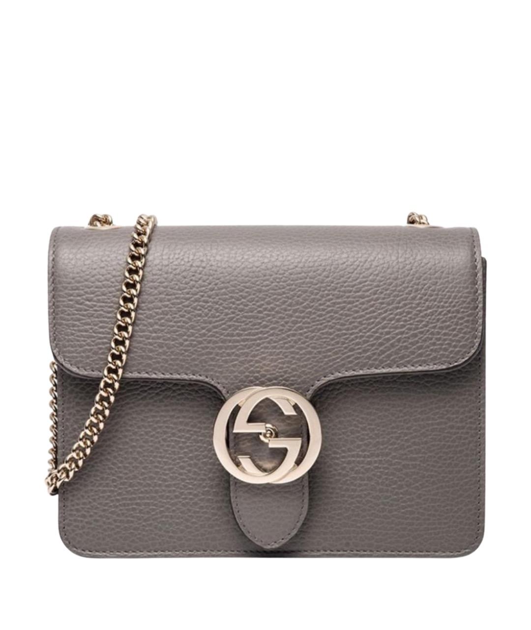 GUCCI Серая кожаная сумка через плечо, фото 1