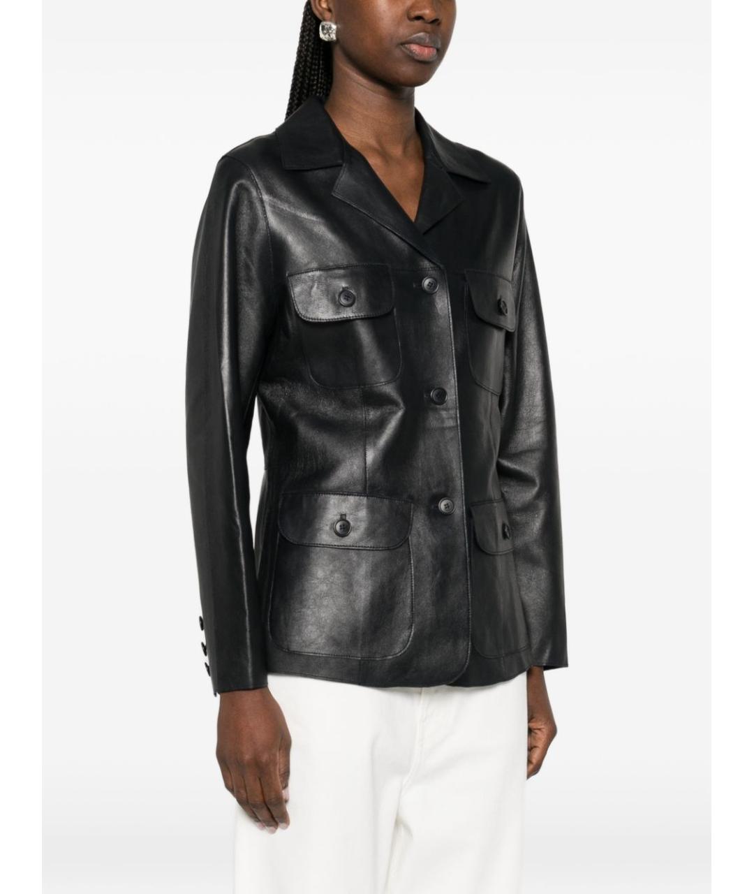 P.A.R.O.S.H. Черная кожаная куртка, фото 4
