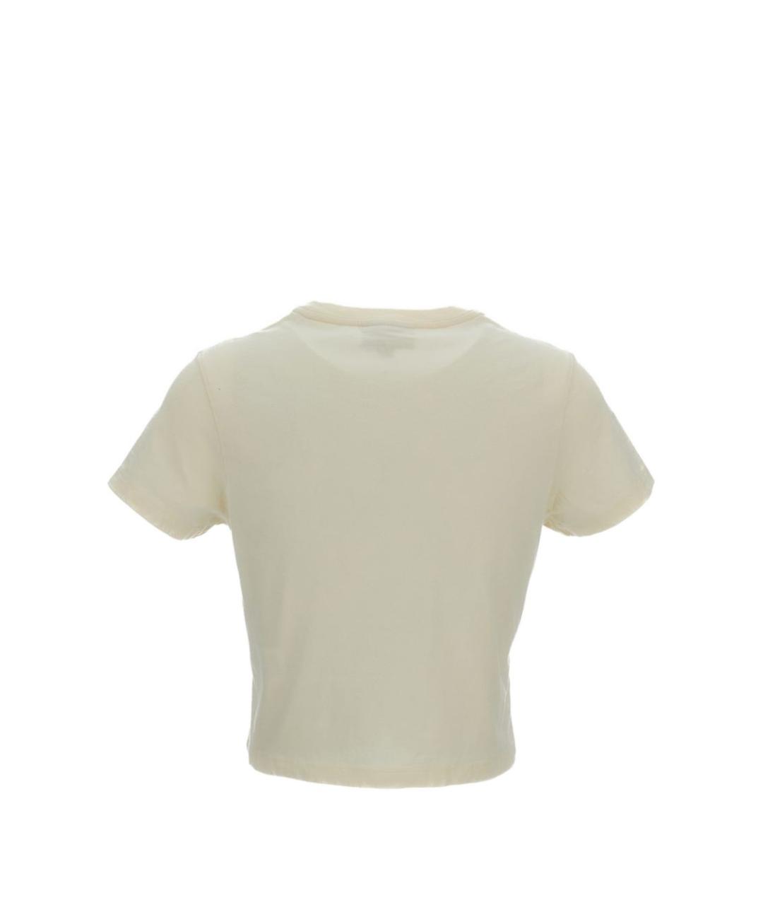 MAISON KITSUNE Бежевая хлопковая футболка, фото 2