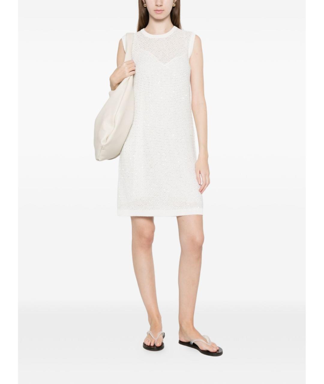 FABIANA FILIPPI Белое хлопковое повседневное платье, фото 5