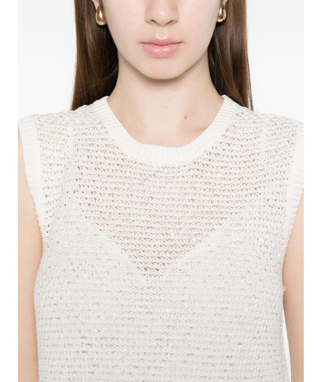 FABIANA FILIPPI Белое хлопковое повседневное платье, фото 2