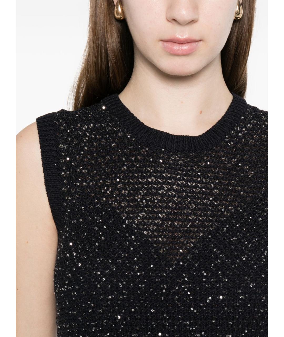 FABIANA FILIPPI Темно-синее полиэстеровое коктейльное платье, фото 4