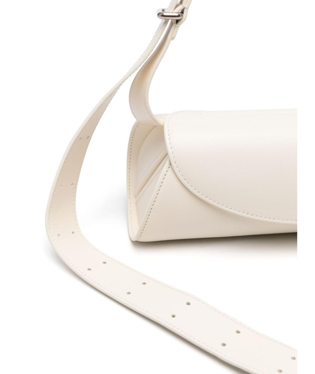 JIL SANDER Белая кожаная сумка через плечо, фото 3