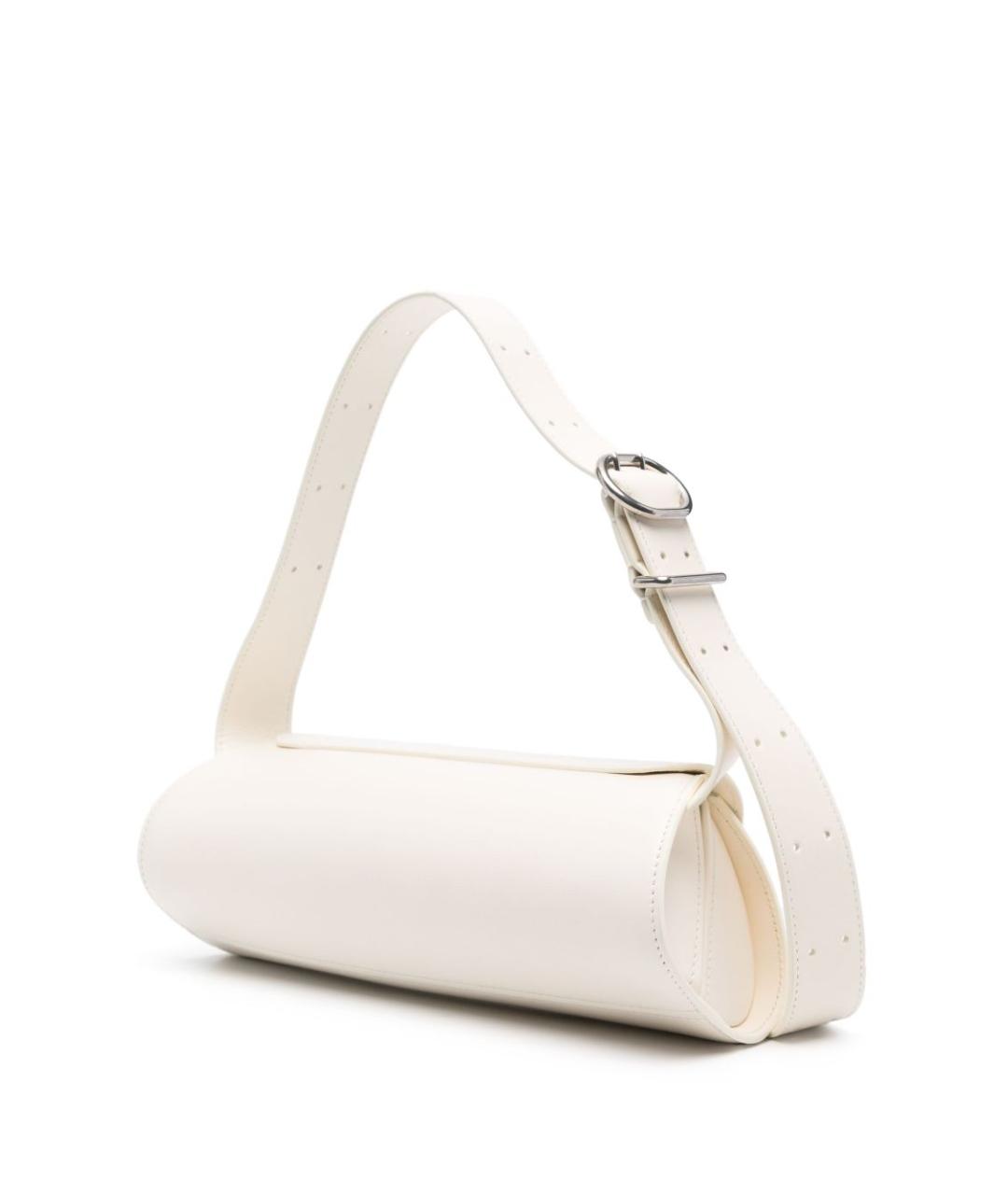 JIL SANDER Белая кожаная сумка через плечо, фото 4