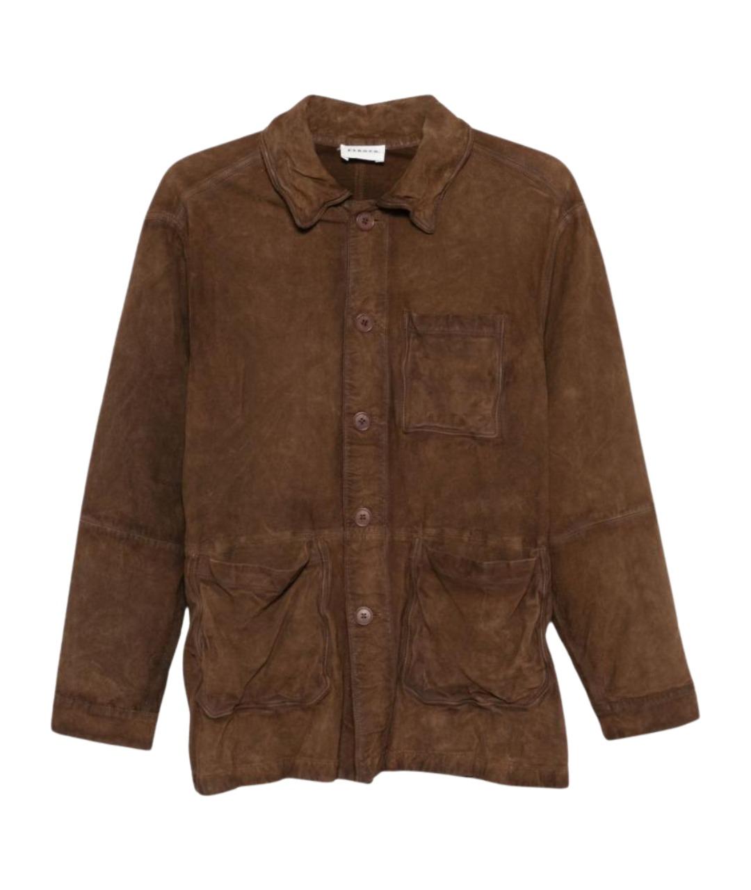 P.A.R.O.S.H. Коричневая замшевая куртка, фото 1