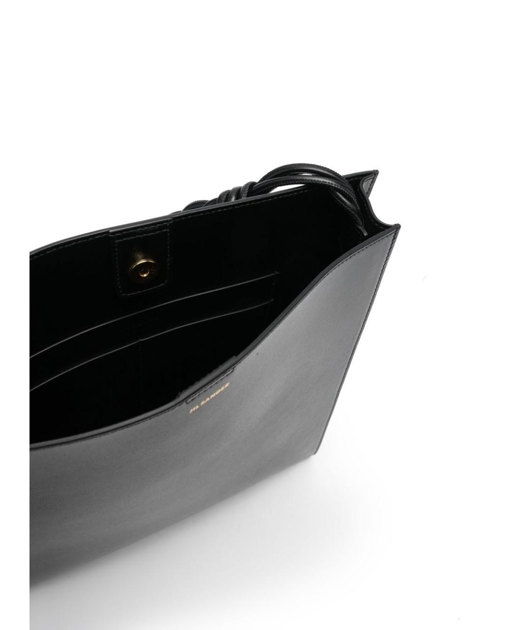 JIL SANDER Черная кожаная сумка через плечо, фото 6