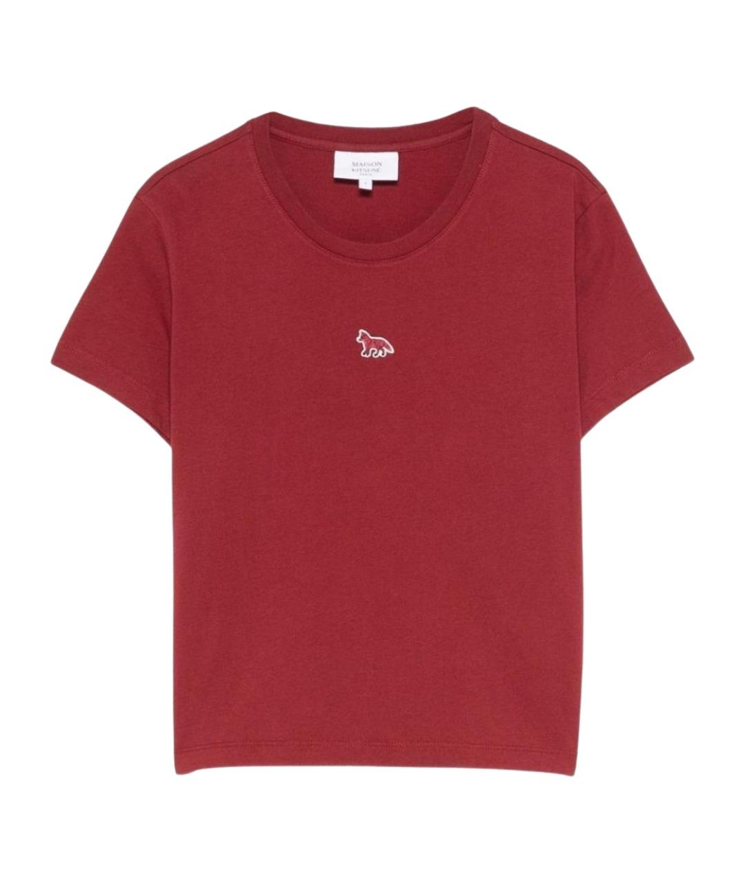MAISON KITSUNE Красная хлопковая футболка, фото 1