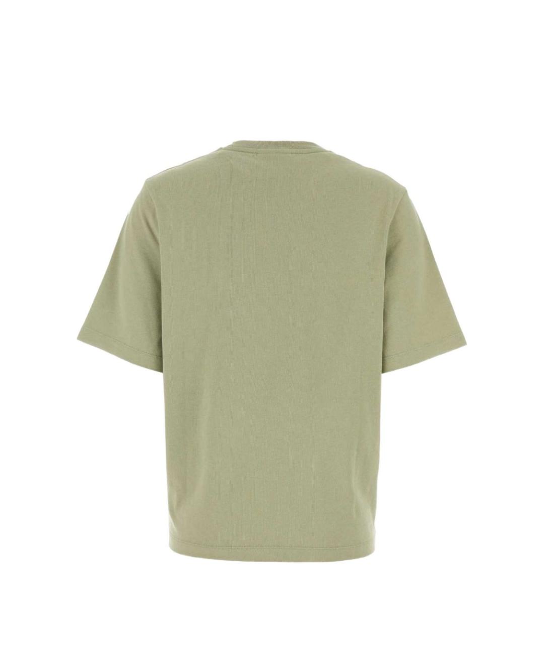 MAISON KITSUNE Зеленая хлопковая футболка, фото 2