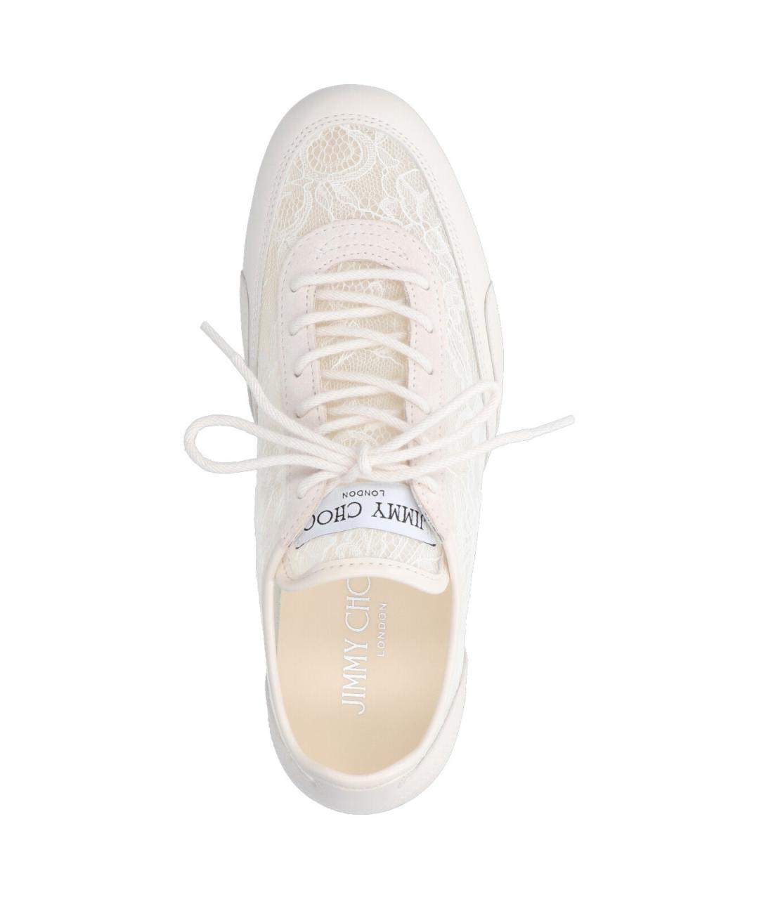 JIMMY CHOO Белые кожаные кроссовки, фото 5