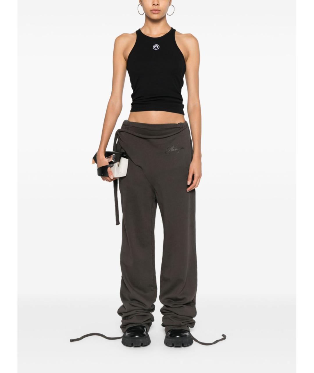 MARINE SERRE Черная хлопковая майка, фото 3