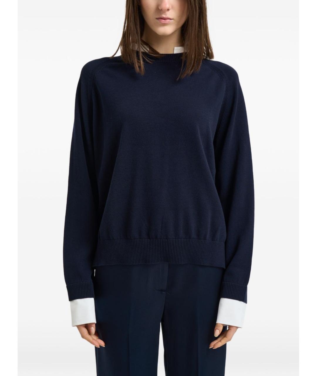 SEMICOUTURE Синий хлопковый джемпер / свитер, фото 6