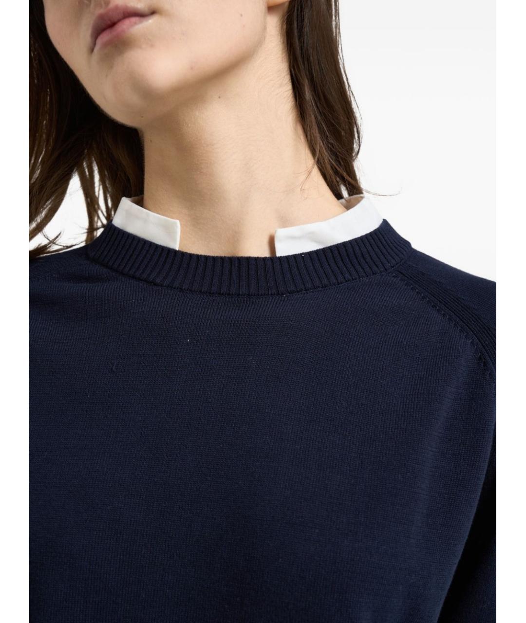 SEMICOUTURE Синий хлопковый джемпер / свитер, фото 4