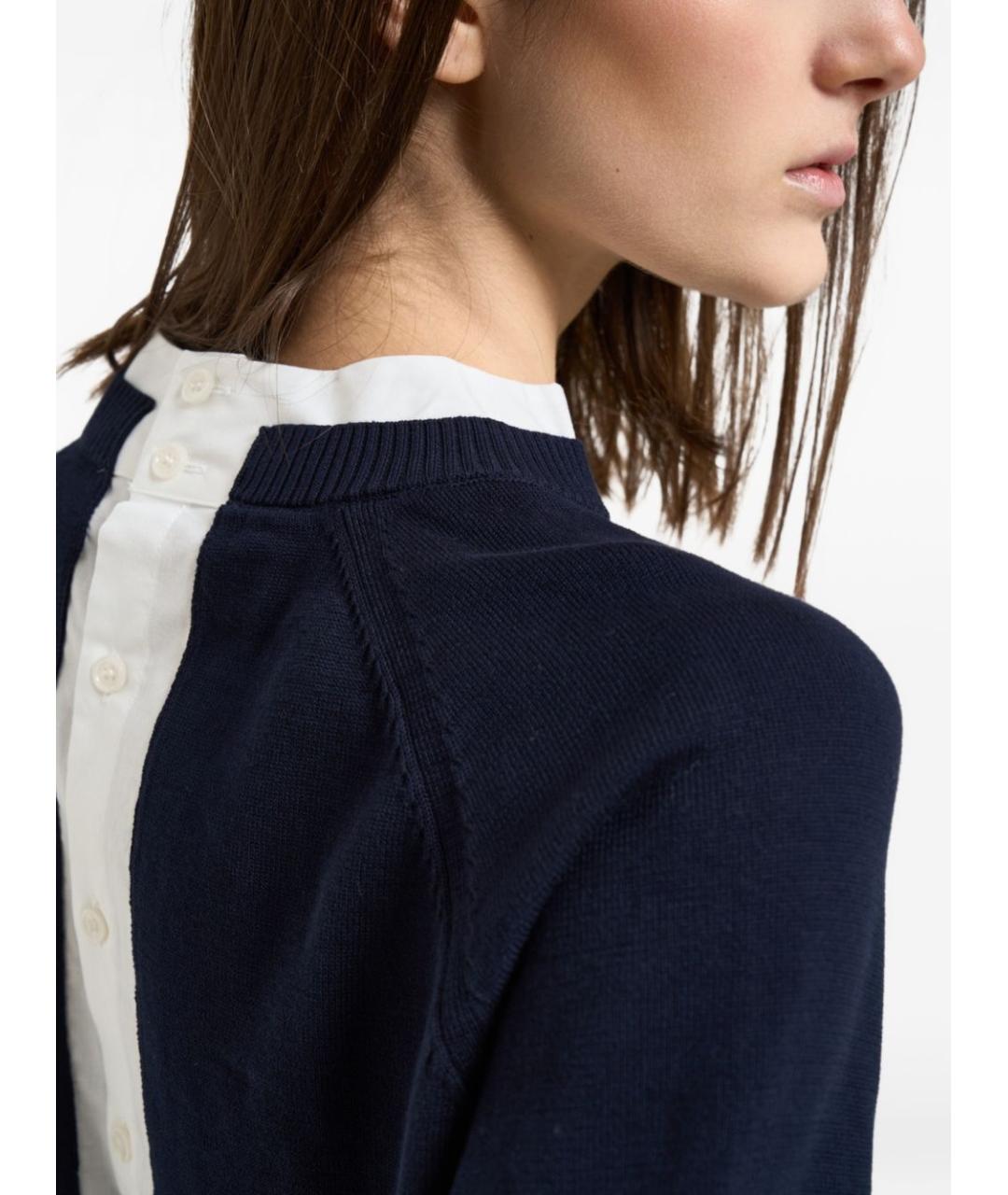 SEMICOUTURE Синий хлопковый джемпер / свитер, фото 3