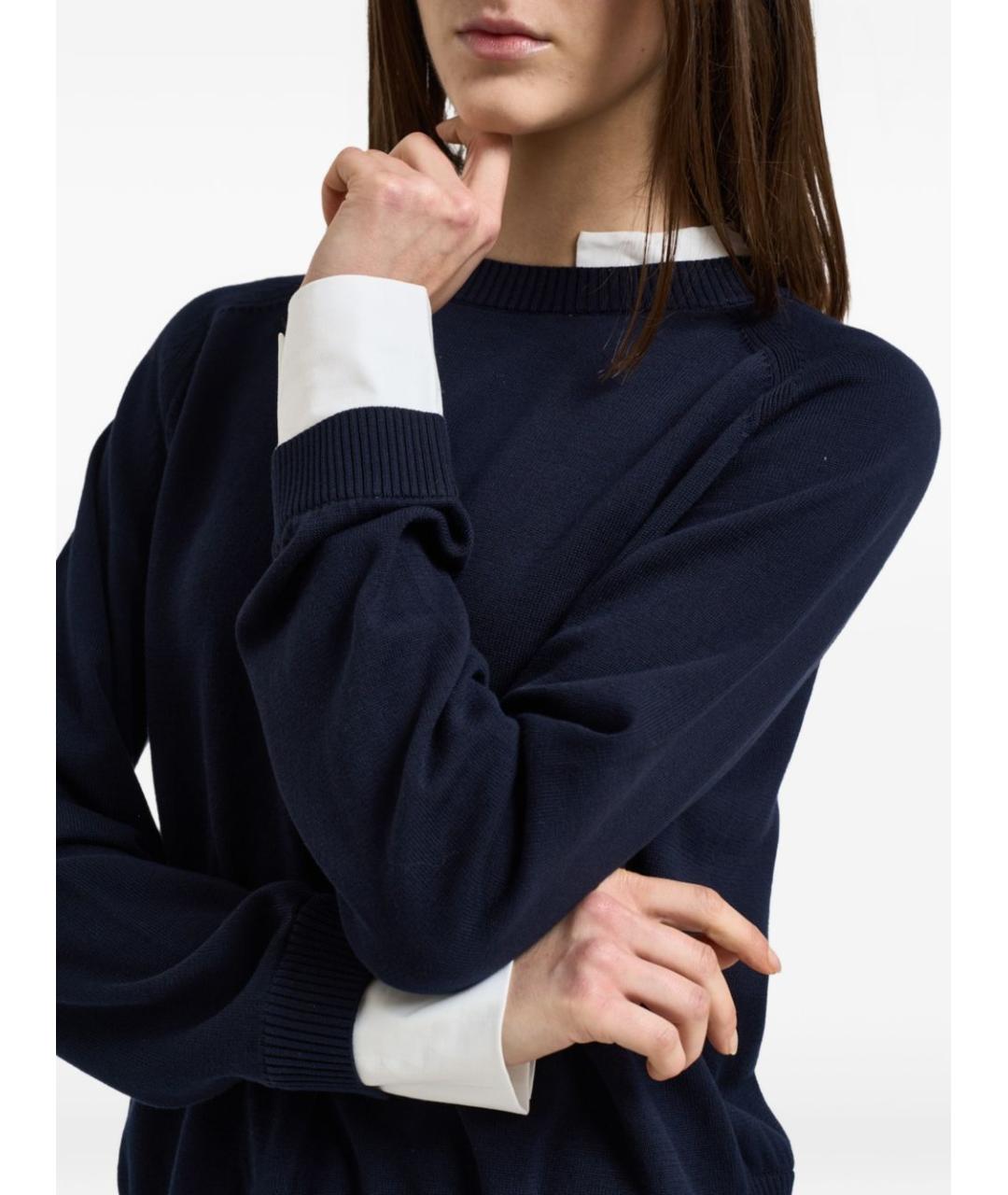 SEMICOUTURE Синий хлопковый джемпер / свитер, фото 2