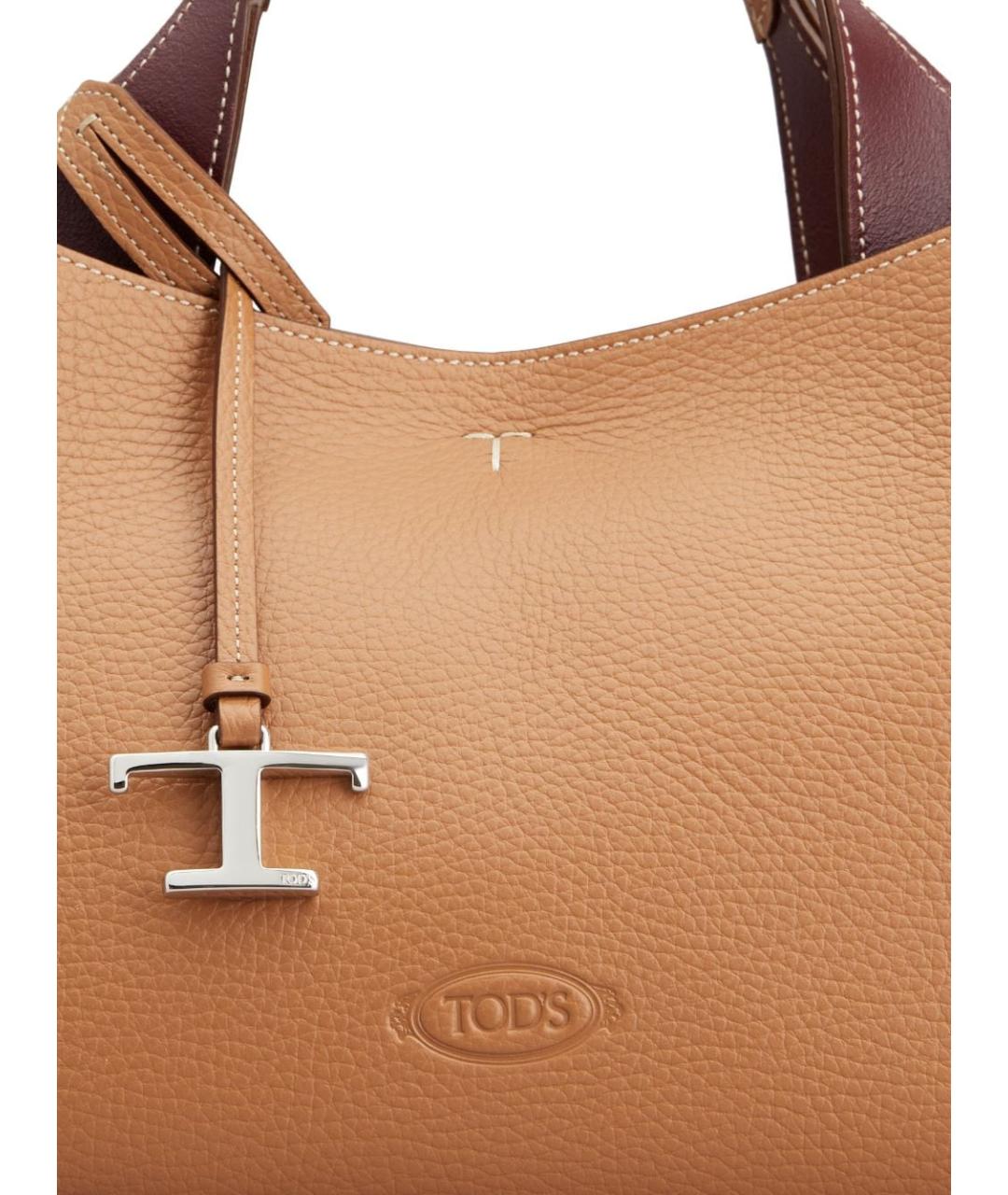 TOD'S Коричневая кожаная сумка тоут, фото 4