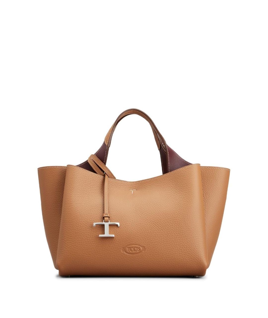 TOD'S Коричневая кожаная сумка тоут, фото 1