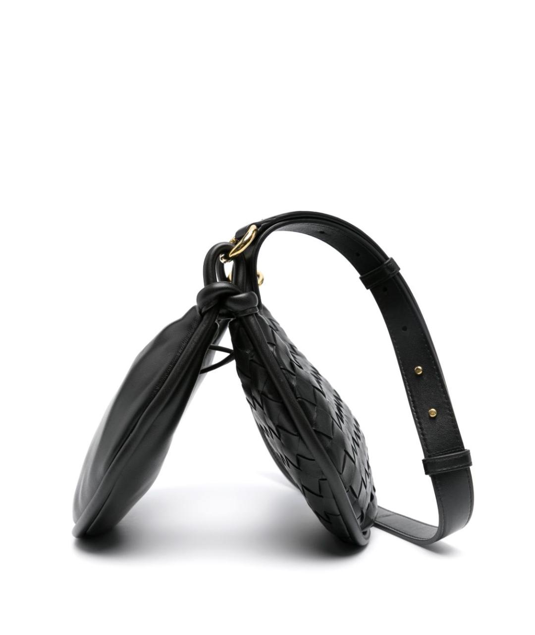 BOTTEGA VENETA Черная кожаная сумка через плечо, фото 4