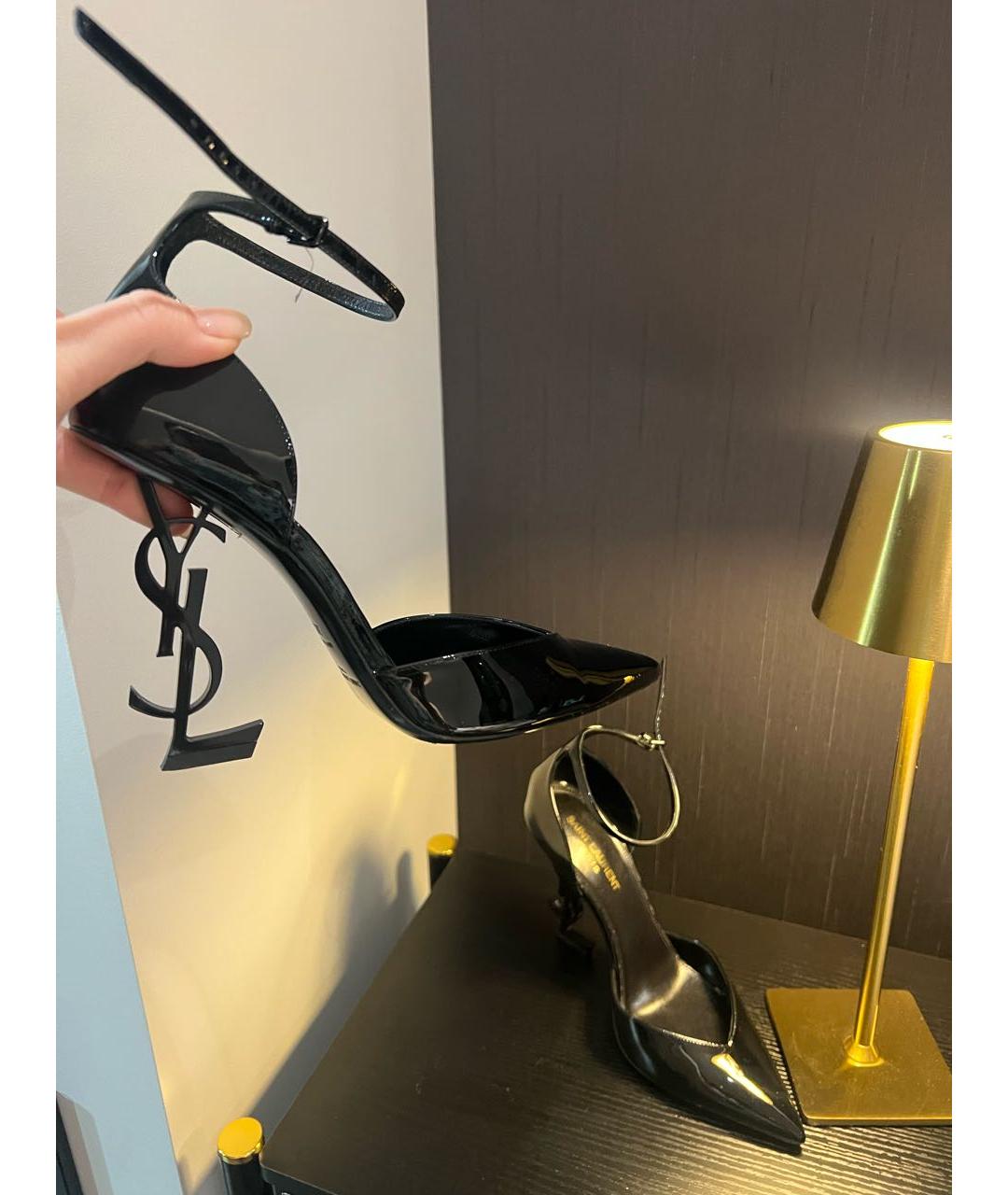 SAINT LAURENT Черные туфли из лакированной кожи, фото 5