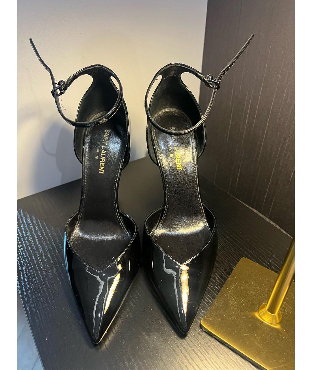 SAINT LAURENT Черные туфли из лакированной кожи, фото 2