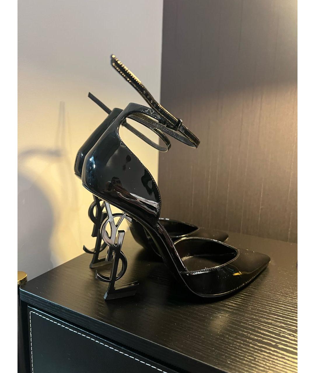 SAINT LAURENT Черные туфли из лакированной кожи, фото 4