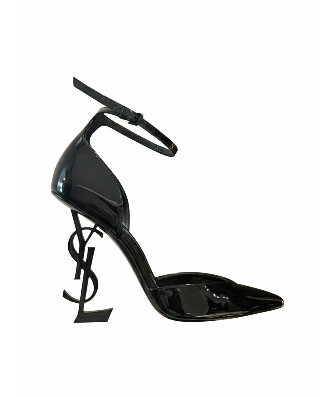 SAINT LAURENT Черные туфли из лакированной кожи, фото 1