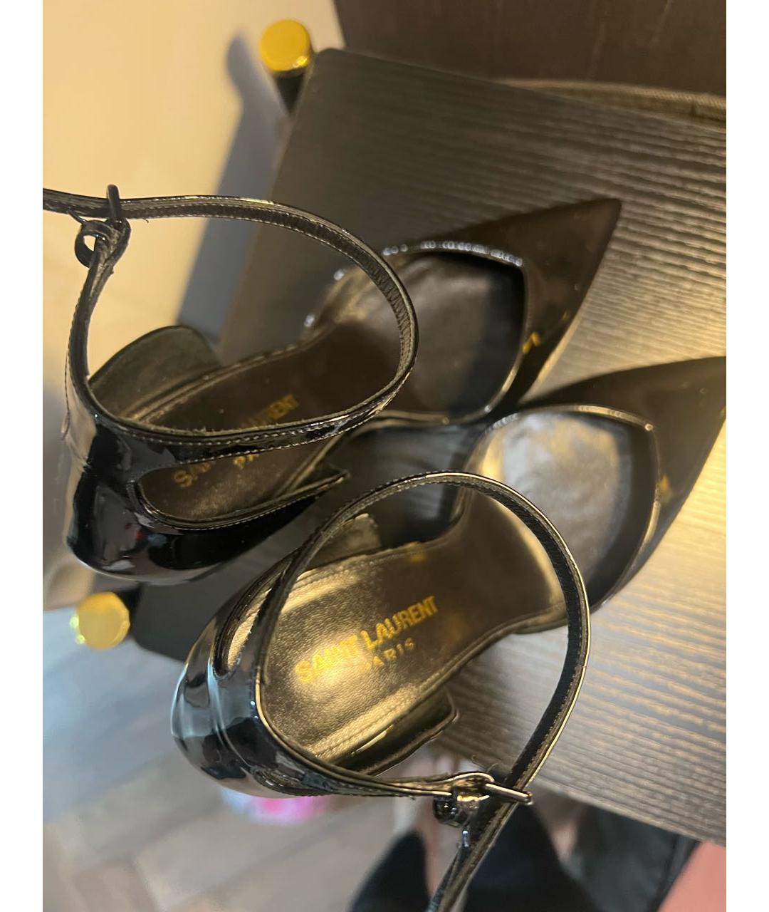 SAINT LAURENT Черные туфли из лакированной кожи, фото 3