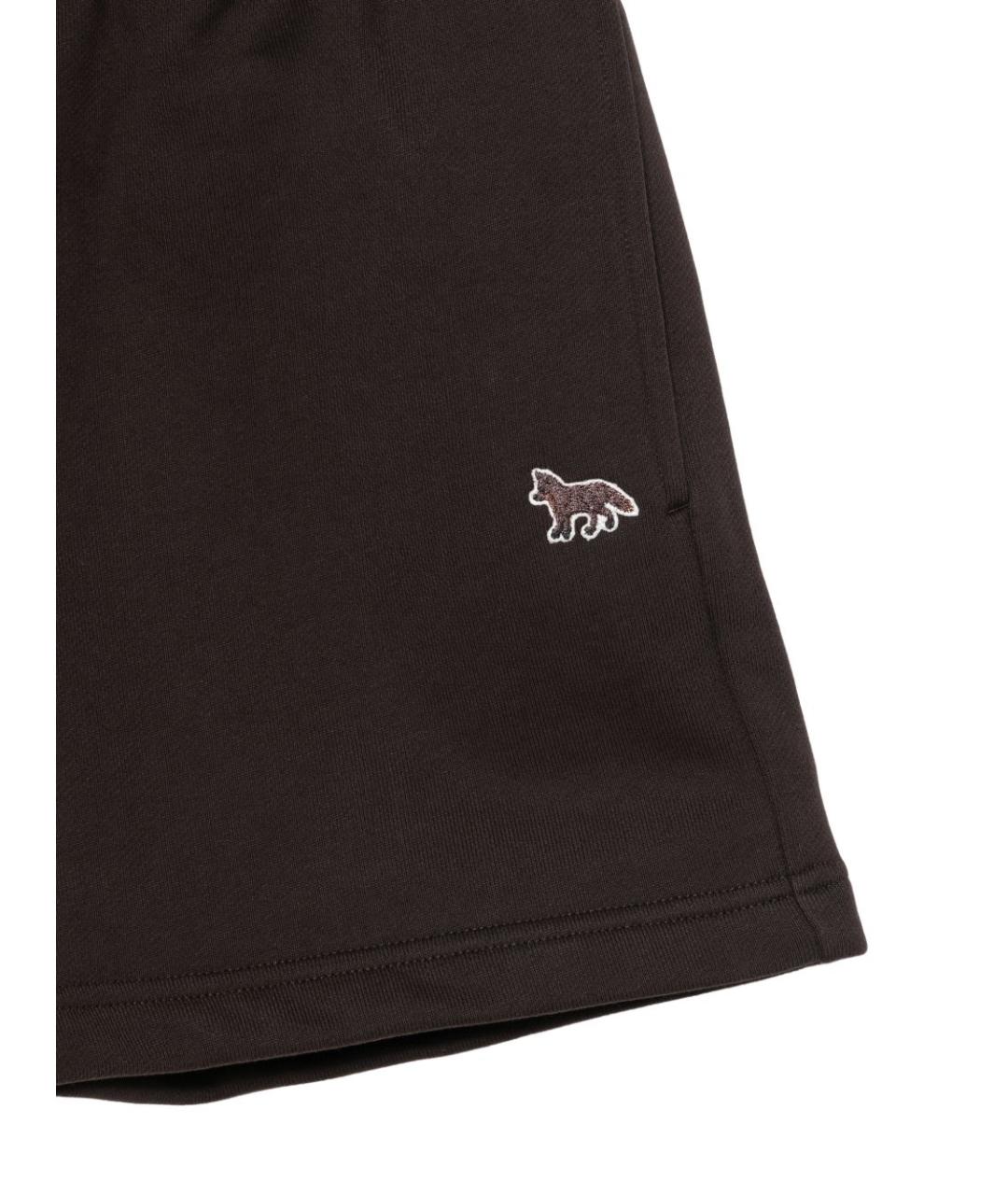 MAISON KITSUNE Коричневые хлопковые шорты, фото 2