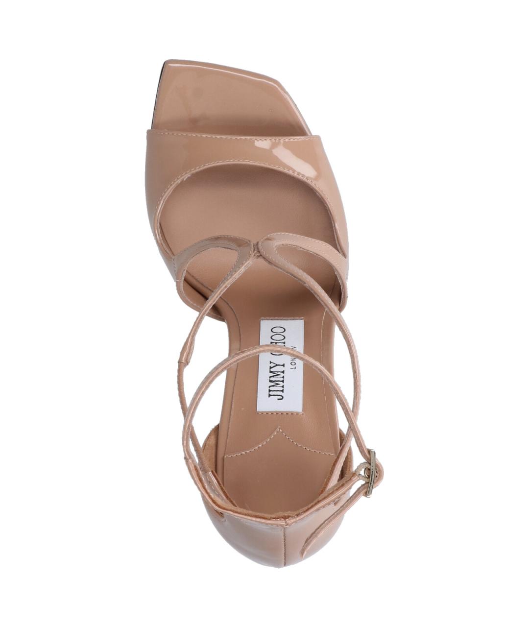 JIMMY CHOO Розовые кожаные босоножки, фото 5