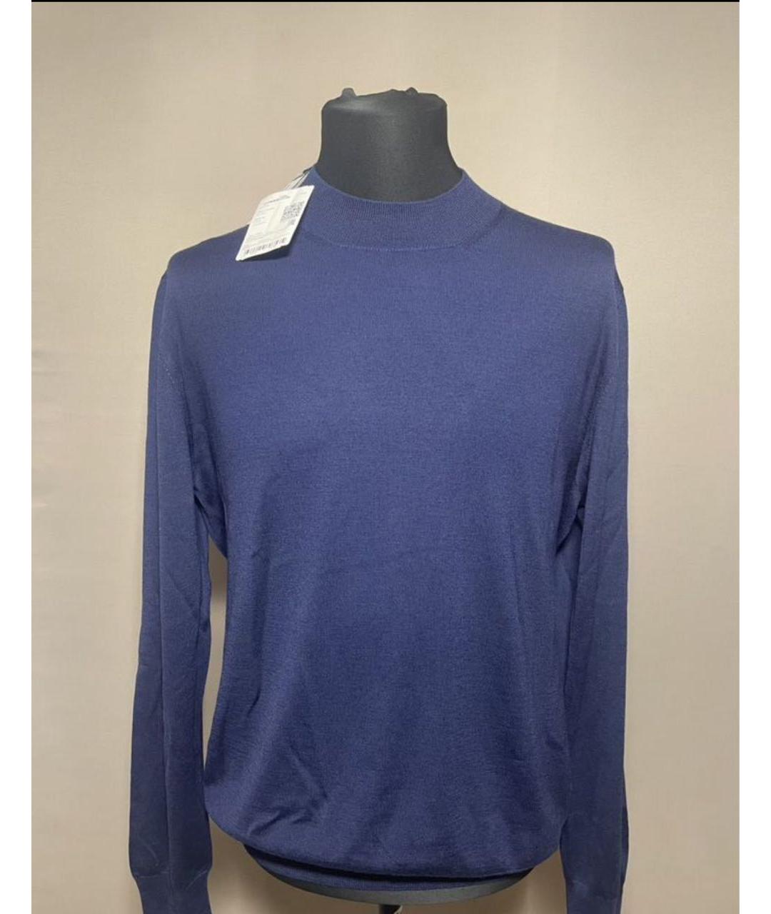 BARBA Темно-синий шерстяной джемпер / свитер, фото 2