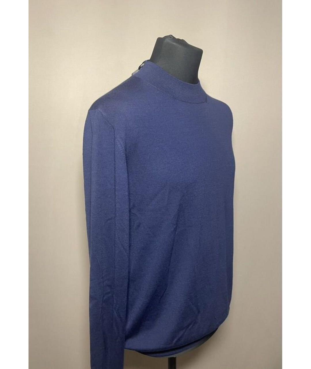 BARBA Темно-синий шерстяной джемпер / свитер, фото 3