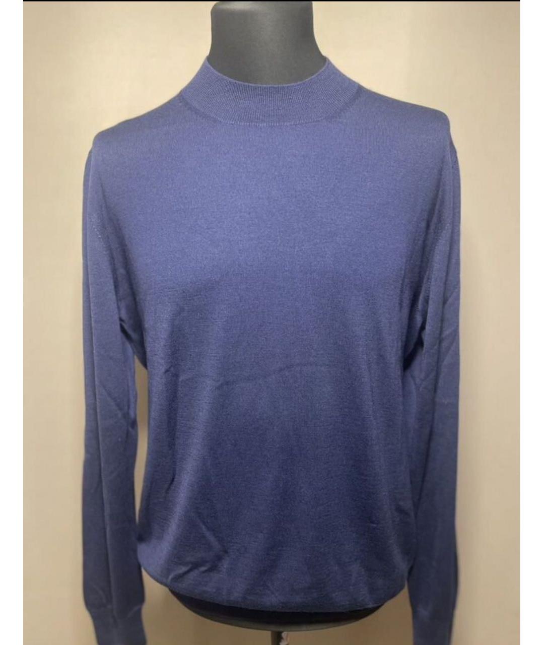 BARBA Темно-синий шерстяной джемпер / свитер, фото 5