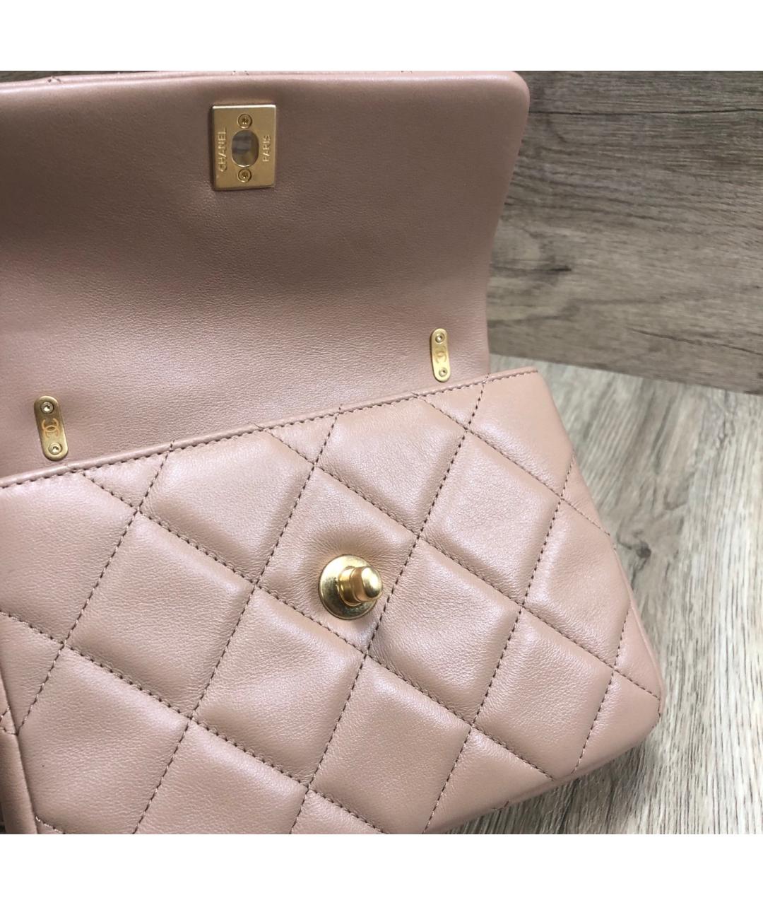 CHANEL Розовая кожаная сумка через плечо, фото 6