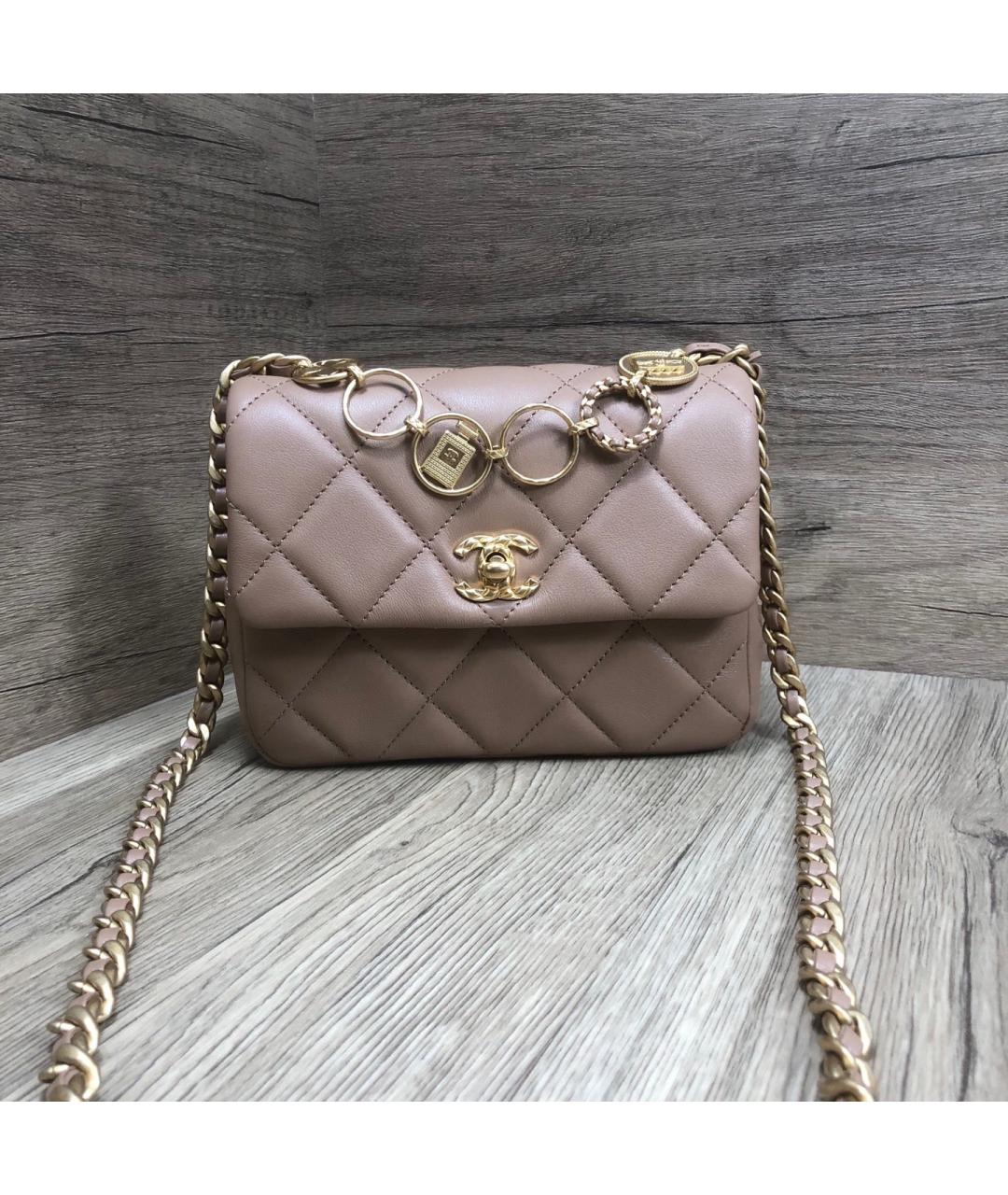 CHANEL Розовая кожаная сумка через плечо, фото 10