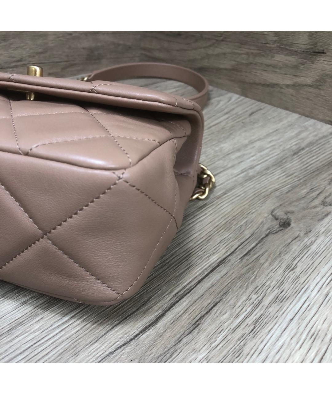 CHANEL Розовая кожаная сумка через плечо, фото 5