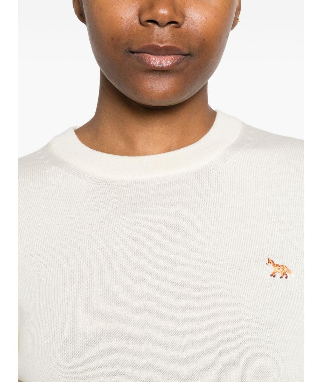 MAISON KITSUNE Бежевый шерстяной джемпер / свитер, фото 2