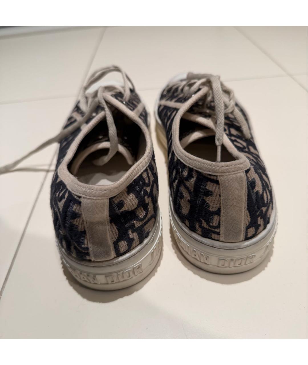 CHRISTIAN DIOR Бежевые текстильные кеды, фото 3