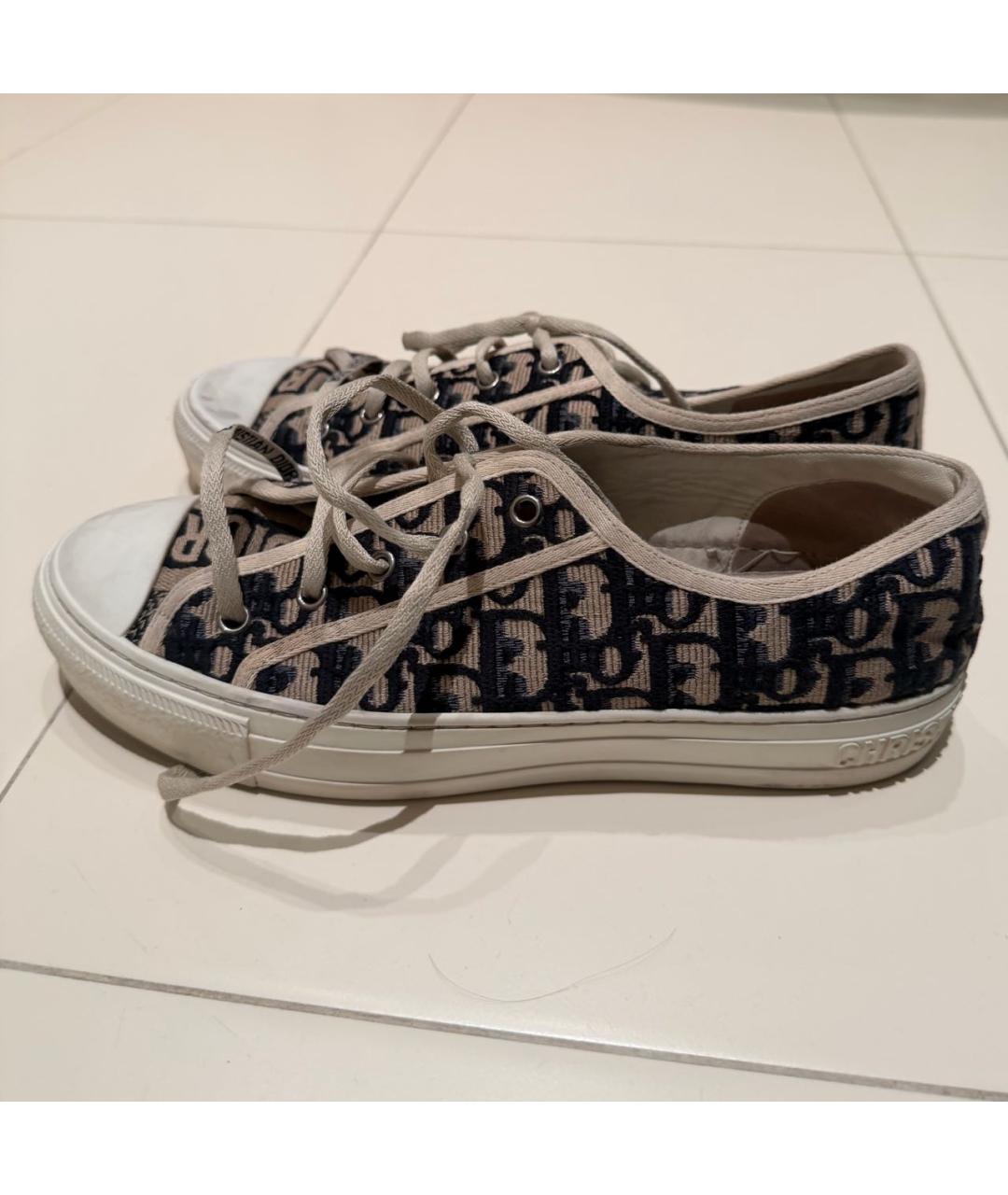 CHRISTIAN DIOR Бежевые текстильные кеды, фото 2