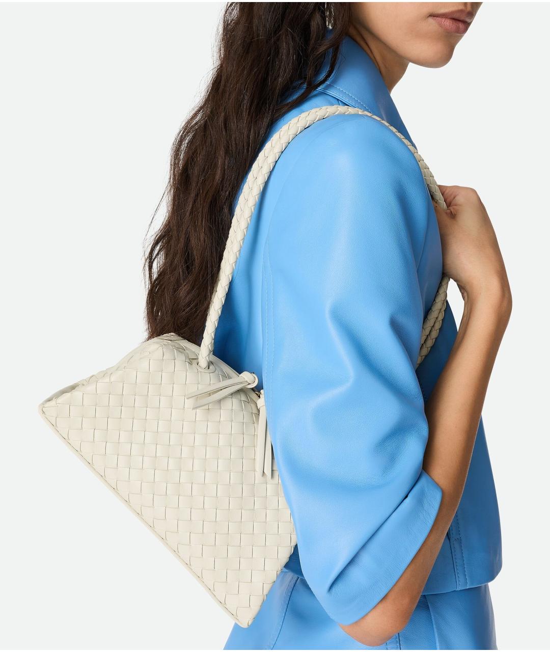 BOTTEGA VENETA Бежевая кожаная сумка через плечо, фото 2