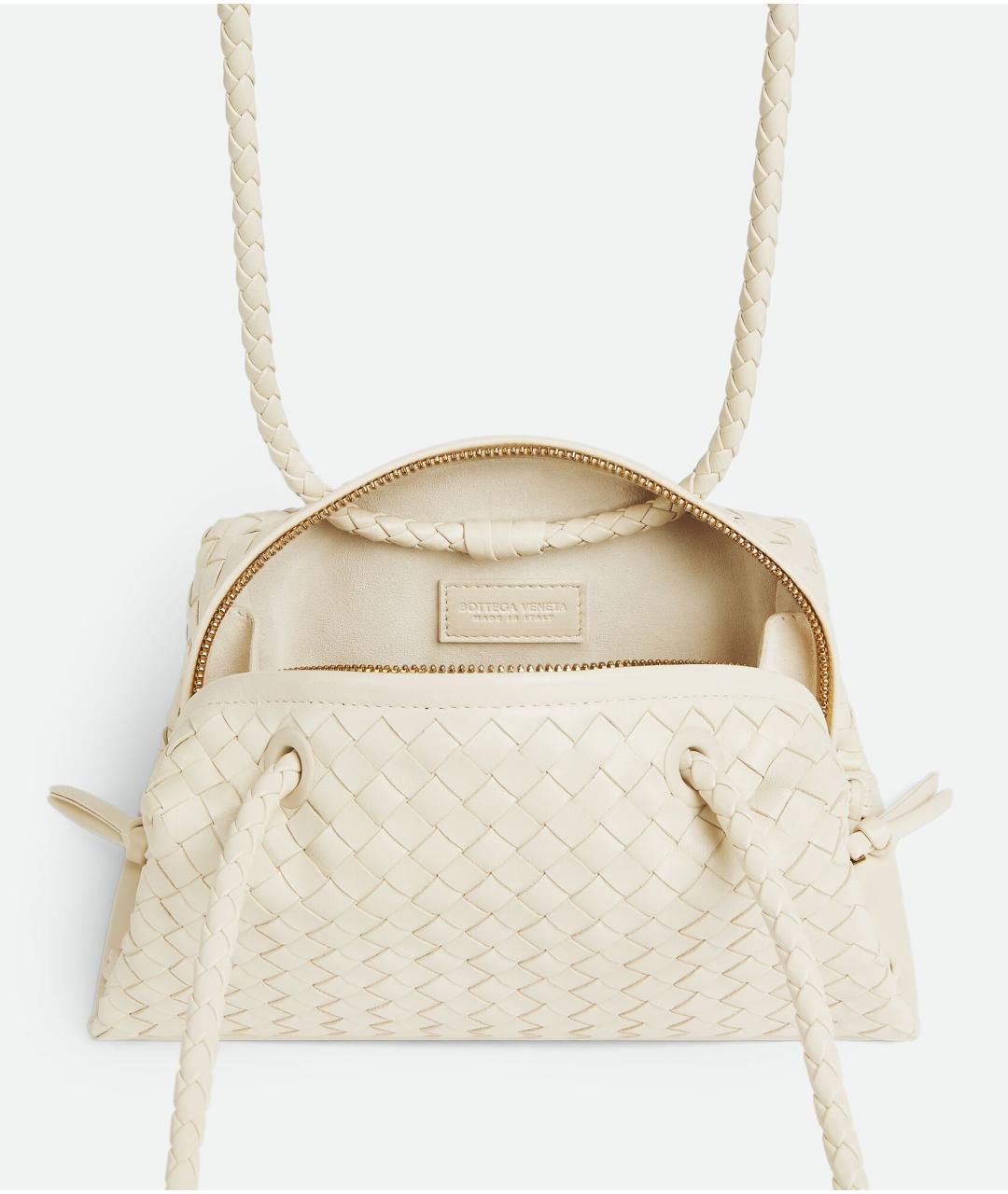 BOTTEGA VENETA Бежевая кожаная сумка через плечо, фото 3