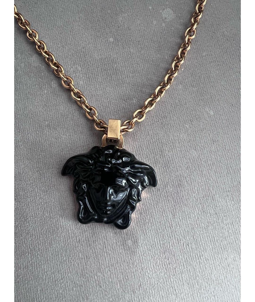 VERSACE Черная позолоченная цепочка/подвеска, фото 3