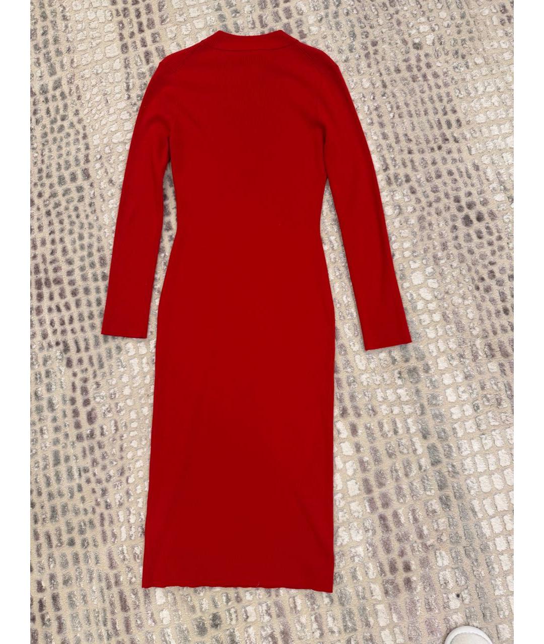 TOM FORD Красное шерстяное повседневное платье, фото 4